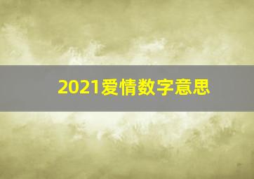 2021爱情数字意思