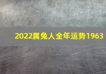 2022属兔人全年运势1963