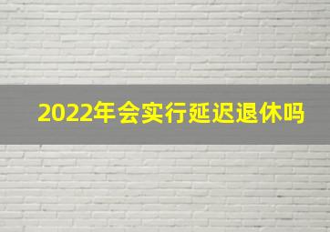 2022年会实行延迟退休吗