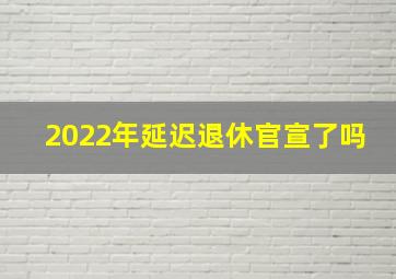 2022年延迟退休官宣了吗