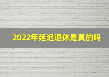 2022年延迟退休是真的吗