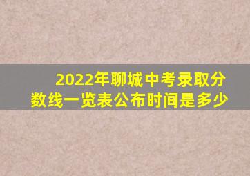 2022年聊城中考录取分数线一览表公布时间是多少