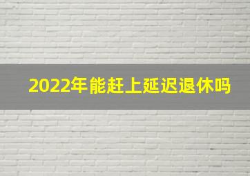 2022年能赶上延迟退休吗