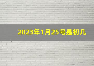 2023年1月25号是初几