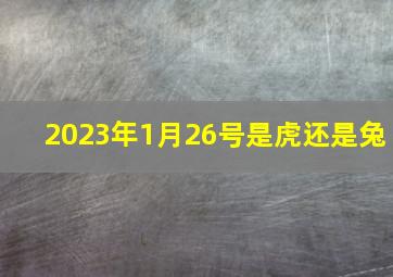 2023年1月26号是虎还是兔