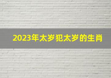 2023年太岁犯太岁的生肖