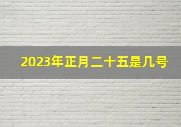 2023年正月二十五是几号