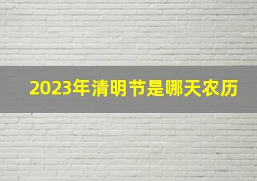 2023年清明节是哪天农历