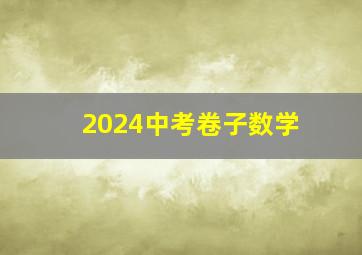 2024中考卷子数学