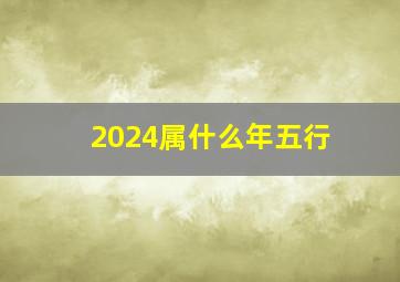 2024属什么年五行