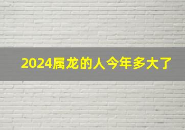 2024属龙的人今年多大了