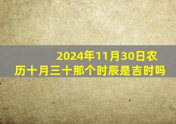 2024年11月30日农历十月三十那个时辰是吉时吗