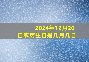 2024年12月20日农历生日是几月几日