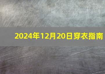 2024年12月20日穿衣指南