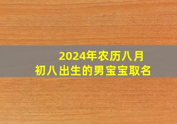 2024年农历八月初八出生的男宝宝取名