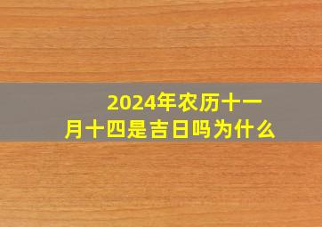 2024年农历十一月十四是吉日吗为什么