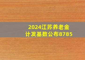 2024江苏养老金计发基数公布8785