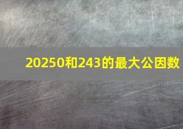 20250和243的最大公因数