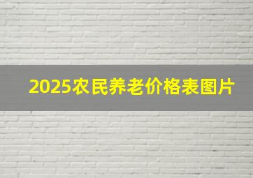 2025农民养老价格表图片