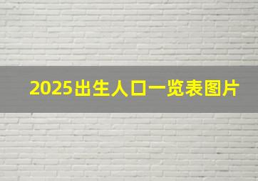 2025出生人口一览表图片