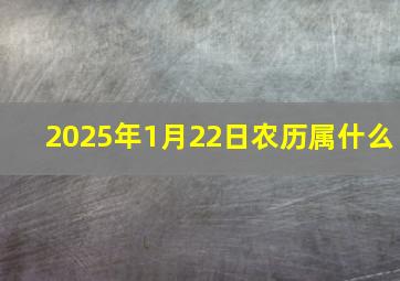 2025年1月22日农历属什么