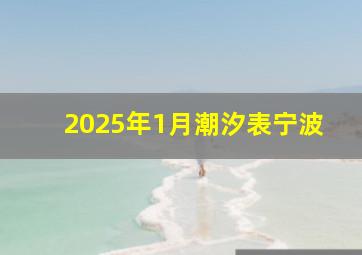 2025年1月潮汐表宁波