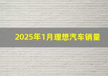 2025年1月理想汽车销量