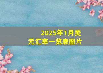 2025年1月美元汇率一览表图片