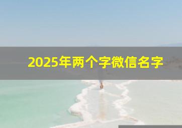 2025年两个字微信名字