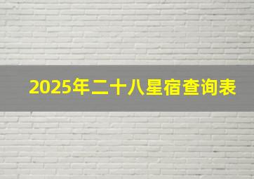 2025年二十八星宿查询表