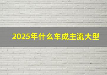 2025年什么车成主流大型