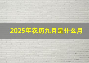 2025年农历九月是什么月