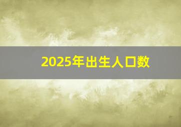 2025年出生人口数