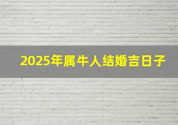 2025年属牛人结婚吉日子