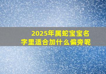 2025年属蛇宝宝名字里适合加什么偏旁呢