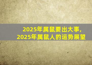 2025年属鼠要出大事,2025年属鼠人的运势展望