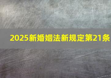 2025新婚姻法新规定第21条