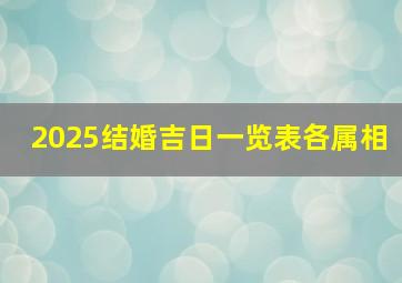 2025结婚吉日一览表各属相