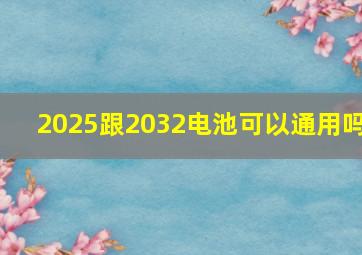 2025跟2032电池可以通用吗