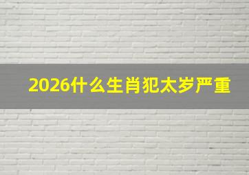 2026什么生肖犯太岁严重