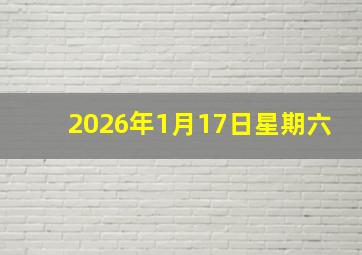 2026年1月17日星期六