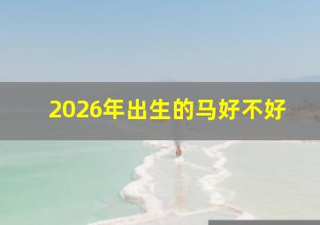 2026年出生的马好不好