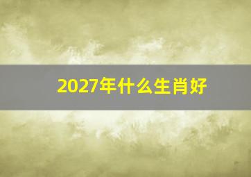 2027年什么生肖好