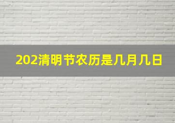 202清明节农历是几月几日