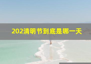 202清明节到底是哪一天