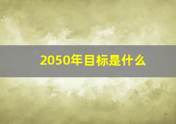 2050年目标是什么