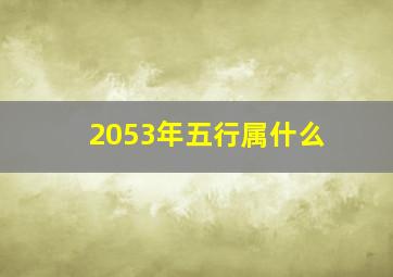 2053年五行属什么