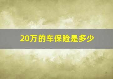 20万的车保险是多少