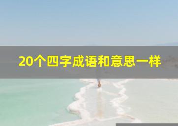 20个四字成语和意思一样