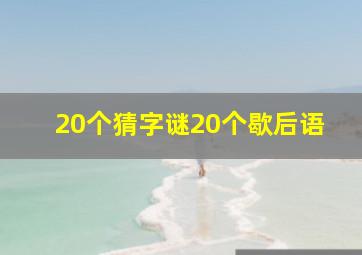 20个猜字谜20个歇后语